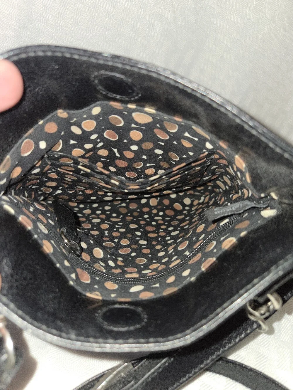 BRIGHTON Black Crossbody Bag Pebbled Leather Studded Ajustable Strap Purse